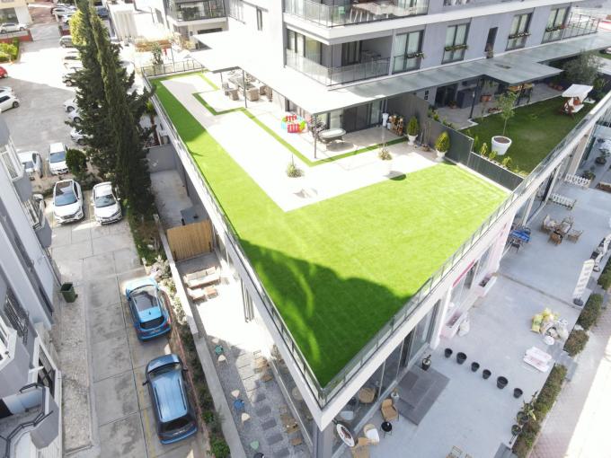 La hierba artificial del paisaje alfombra 45m m para la decoración del jardín 0