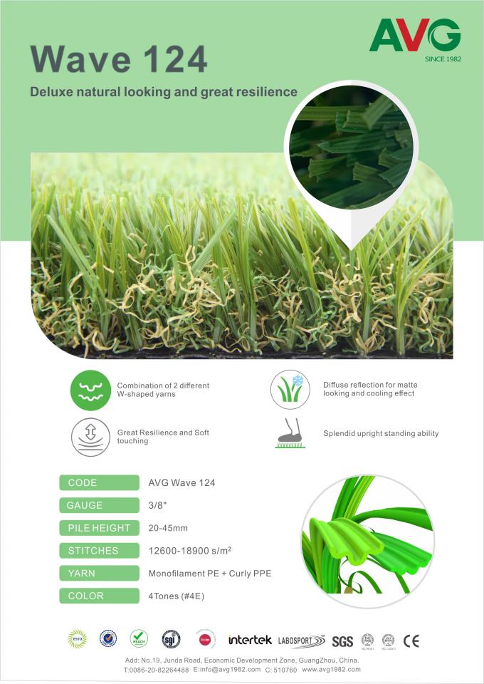 Ajardinando la hierba artificial de la hierba para la hierba ECO del paisaje del jardín que apoya el 100% reciclable 0