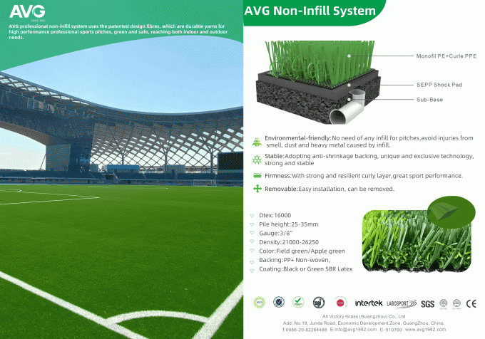 Piso artificial verde de la hierba del fútbol sintético respetuoso del medio ambiente 0
